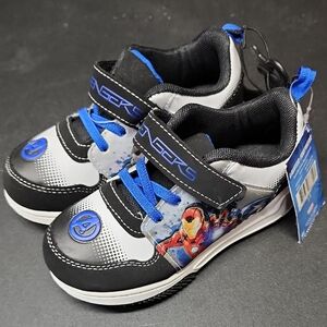 Avenger Kids Sneakers - Black, Blue, and White